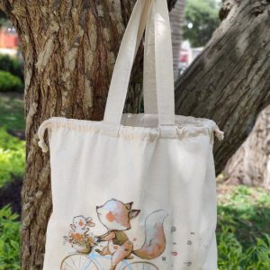 Bolsa ecológica ZORRITO EN BICICLETA Bolsa ecológica ZORRITO EN BICICLETA