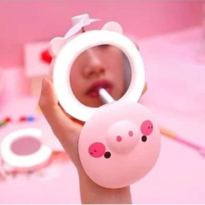 Espejo Ventilador luz led cerdito Espejo Ventilador luz led cerdito
