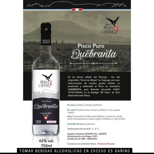 Pisco Quebranta 750ml BRUJAS DE CAYANGO