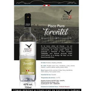 Pisco Torontel 750ml BRUJAS DE CAYANGO