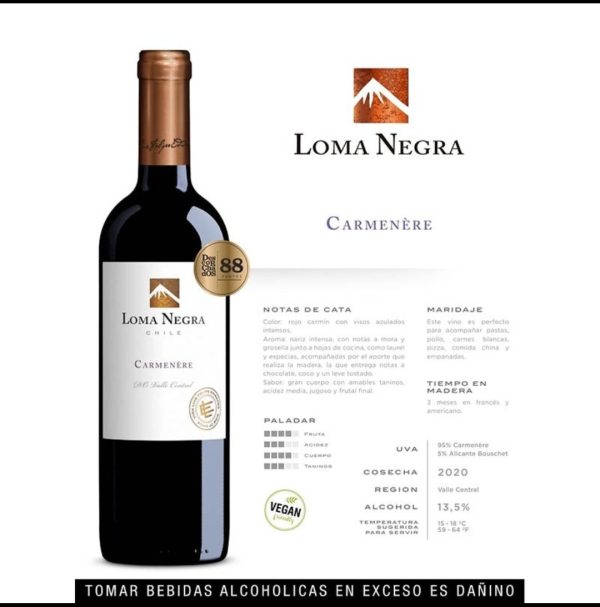 Vino Carmenere Clásico 2022 750ml LOMA NEGRA