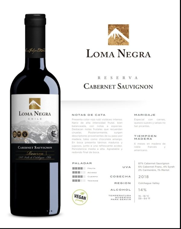 Vino RESERVA Cabernet Sauvignon  750ml LOMA NEGRA