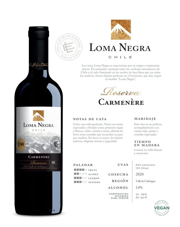 Vino RESERVA Carmenére 750ml  LOMA NEGRA