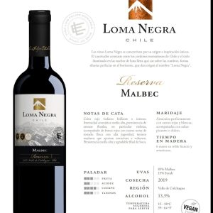 Vino RESERVA  Malbec 750ml. LOMA NEGRA