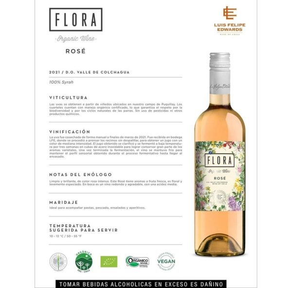 Vino Rosé Orgánico 2021 750ml  FLORA